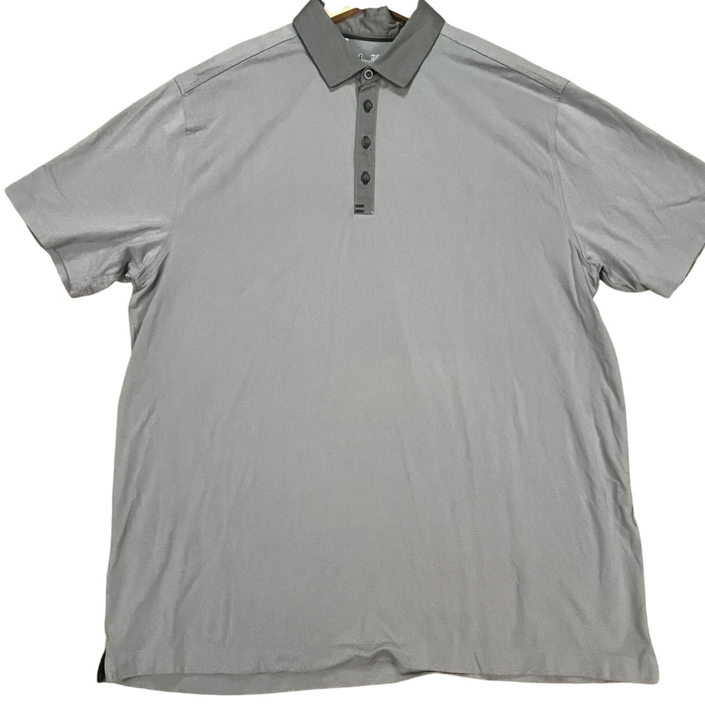Under Armour Polo Shirt Mens XL Gray Short Sleeve Golf Heatgear Loose Fit EUC